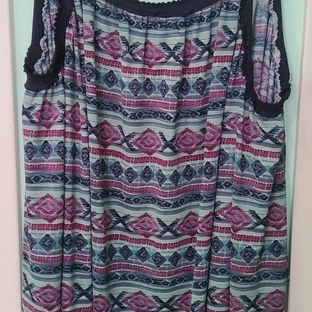 Double D Ranch Vest Multicolor Patterned Fabric - image 2